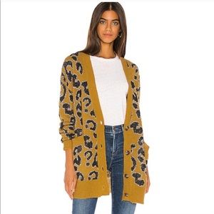 J.O.A. Leopard print Oversized Cardigan Sweater